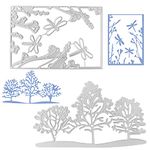 2 Set Cutting Dies for Card Making, FineGood Dragonfly Trees Metal Die Cuts Stensils DIY Embossing Dies Cutter for Card Making Supplies Scrapbooking Album