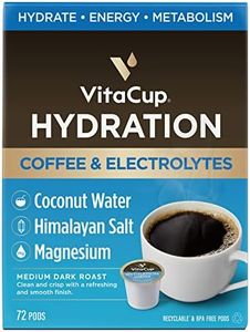 VitaCup Hydration Coffee Pods, The First Coffee That Hydrates You w/Electrolytes, Coconut Water, Pink Himalayan Salt, Magnesium, Medium Roast,Single Serve Pod compatible w/Keurig K-Cup Brewers, 72Ct