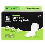 PEESAFE Ultra Thin Sanitary Pad For Women | 30 Pads- 14 XL Pads + 16 XXL Pad For Rash Free Periods | Cottony Soft Sanitary Napkins For Ultra Comfort | Dual Wings | Toxin Free | Extra Long