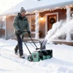 Garvee Electric Snow Blower Cordless - Brushless Motor 20" Width, 10" Depth, 23FT Throwing Distance, 180° Rotating Chute Walkways Driveways Snow Thrower Blaster Dual LED Lights(With 2*4.0Ah Batteries)