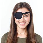 RIKEYO Eye Patches for Adults and Kids,Lazy Eye Patch for Left or Right Eye,Soft and Adjustable,One Eye Cover for Pirate or Cosplay (Black)