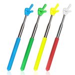 Bagentry 4 Pcs Teacher Pointer Stick for Classroom, Extendable Pointer Finger, Telescoping Hand Pointer, Retractable Pointing Stick Reading Aid for Presentation Whiteboard School Supplies