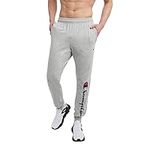 Champion Men's Everyday Cotton Graphic Joggers, Men’s Sweatpants, Men’s Lightweight Joggers,31", Oxford Gray Script, Medium