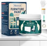 Meuvcol Furniture Paint All In One - 17.6 Oz White Wood Paint For Cabinet, Doors,Tables,Trim & Dressers, Matte Finish White Touch Up Coating No Sanding, Easy Application - Water-Based, Non-Toxic