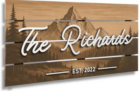 Personalized 3D Mountain Cabin Sign - Custom Wood Last Name & Established Date Sign 28 * 13"
