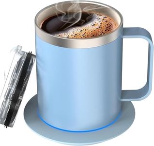 Zhenglu Heated Coffee Mug, Self Heating Electric Cup 131°F, USB Powered Coffee Cup with Auto Shut-Off, Mug Warmer for Desk Office Home(Cerulean-12oz)