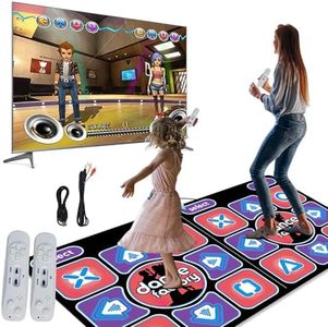 Dance Mat for Girls, Light Up Dance Pad, Kids Musical Dance Play Mat with 100 Songs, 5 Game Modes, 2-Player Interactive Fitness Mat for TV & Computer Games, Fun Christmas Birthday Gift for Boys & Girl