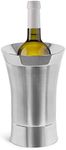 BirdRock Home Stainless-Steel Wine Chiller - Elegant Double Wall Bucket - Single Insulated Bottle Holder - Wine or Champagne Cooler for Table - Wine Accessories - Indoor or Outdoor - Silver