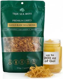 TrueSeaMoss Raw Gold Irish Sea Moss – Premium Wildcrafted & Sun-Dried Seaweed – Extra Dry Texture, Vegan, Non-GMO, Gluten-Free – 16oz (1 lb) Makes Up to 200oz Gel – Atlantic Harvested