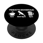 Funny Today's Schedule Plan Coffee Cricket Beer PopSockets Swappable PopGrip