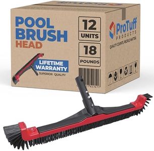 Case of 24 - ProTuff Pool Brushes - 3X Faster & 1/2 Price Lifetime Commercial Replacements - Clean Pool Walls & Corners Better w/ 22” Wide Sturdy Bristles & Removable Curved Ends
