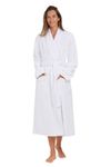 MONARCH Plush Lined Microfiber Bath Robe for Women/Men (Unisex) Luxury Spa, Hotel Robe, White, Medium