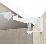Child Safety Locks, 12 Pack Child Safety Cupboard Locks, Invisible and Unlocked Design, No Tools or Drilling Needed, Baby Cabinet Locks for Kitchen Cabinets and Drawers Latches (White)