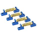 RIIEYOCA Terminal Block Set(4 Pieces） Single row of terminal blocks 6 Position, for Distribution box, Distribution Cabinet Wiring