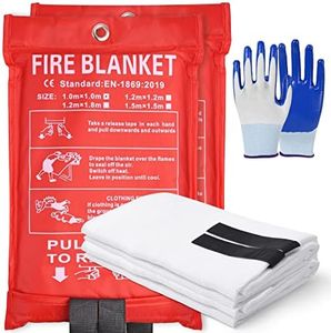 Disfore Fire Blanket for Home-Kitchen Retardant - 2 Pack Portable Fire Blanket,Kitchen Fire Blanket to Suppress Grease Fire, Emergency Fire Blanket for Grill,Office Fireproof (39 in X 39 in)