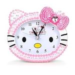 Cartoon Kitty Clock - Bling Rhinest