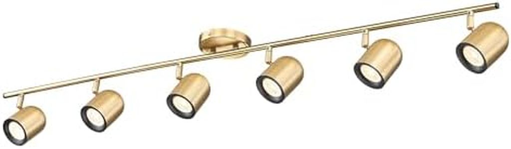 FEMILA 46.3" Track Lighting Fixtures Ceiling, Brass Gold Track Light Kit, 3000K Bulbs Included, 4FS78TL-6 BG