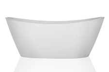 Empava 67" Luxury Freestanding Bathtub Acrylic Soaking SPA Tub by Empava – Modern Stand Alone Bathtubs with Custom Contemporary Design, White