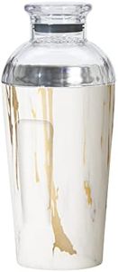 OGGI Groove Insulated Cocktail Shaker-17oz Double Wall Vacuum Insulated Stainless Steel Shaker, Tritan Lid has Built in Strainer, Ideal Cocktail Mixer, Martini Shaker, Margarita Shaker, Gold Marble