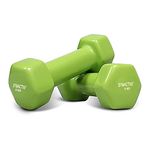 Amazon Brand - Symactive Vinyl Coated Fixed Dumbbell for Gym Exercises, Set of 2, 5 Kg