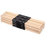 Suwimut 12 Pairs Drumsticks, Maple 5B Wood Tip Drum Sticks for Kids and Adults, Musical Instrument Percussion Accessories