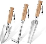 WORKPRO Garden Tool Set, 3 Pcs Gardening Tools with Wood Handle, Weed Puller, Crack Weeder and Hand Trowel, Durable Garden Hand Tools for Planting, Digging, Weeding, Ideal Garden Gifts for Men Women