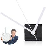 Quartz Clock Mechanism Kit,Silent Wall Clock Motor Movement Repair Parts, Long Shaft Silent Clock Mechanisms for DIY Crafts, White Hands, Suitable for 8-12 mm Maximum Dial Thickness