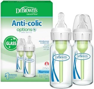 Dr. Brown's Options and Glass Feeding Bottle with Level 1 Teat 2 Pack, 120 ml