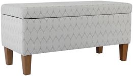 HomePop Textured Large Decorative Storage Bench, Gray and Brown