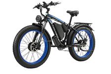 BLUMEMO Electric Bike for Adults, 48V 22Ah Fat Tire Ebike Dual Motor 2000W 35MPH Electric Bicycles 21-Speed with Ignition Lock Hydraulic Disc Brakes (Black/Blue)