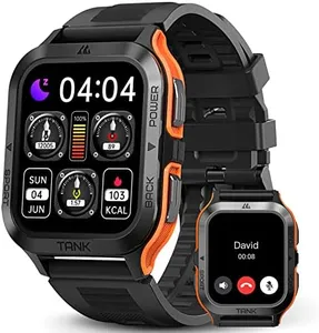 AMAZTIM Smart Watch for Men,60days Extra-Long Battery Life(Call Receive/Dial), 50M Waterproof,Rugged Military Fitness Watch for iPhone Android,70 Sports,1.85" Heart Rate Sleep/Blood Pressure Watch