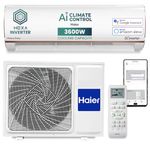 Haier 1 Ton 5 Star AI Climate Control Smart Split AC (3600W, Copper, Wi-Fi, Heavy Duty, 4 Way Swing, Frost Self Clean, HD Filter, Cools at 60°C, 20 Mtrs Air Throw - HSU14K-PYAIR5BN-INV, White)