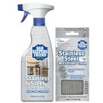 Bar Keepers Friend Stainless Steel Cleaner Spray (25.4 oz) + Microfiber Cloth - Removes Fingerprints and Grime Without Dulling