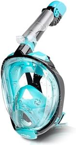 I Clique Ocean LINE Full Face Snorkel Mask - Diving Set Tube Anti-Fog Anti-Leak Design - Waterproof Case Phone Earplugs - Active Camera Adapter Men Women Kids (Mint, S/M)