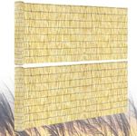 PAKNANO 2 Pack Natural Reed Fencing,Bamboo Reed Fence 4FT X 16.4FT Privacy Reed Screen Fence for Garden,Balcony Bamboo Screens Fence(Yellow)