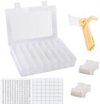 Embroidery Floss Organizer, Cross Stitch Thread Storage Box Tools - Bobbin Winder, 1 Removable 24 Compartments with 40 Hard Plastic Floss Bobbins and Stickers for Craft DIY Embroidery Sewing Storage