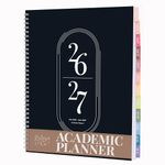 Rileys Academic Planner 2026-2027, Daily, Weekly & Monthly Planner, July 2026 - June 2027, Student Notes Pages, Twin-Wire Binding Weekly Agenda for School & Work (21.6 x 28 cm, Black)