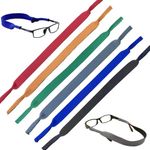 Olicky 6 Pack Neoprene Eyeglass Strap Sports Sunglasses Cord Eyewear Holder Anti-Slip Elastic Rope for Men Women Kids