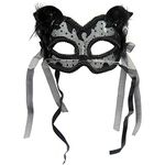 Jacobson Hat Company Women's Lace and Velvet Cat Mask - Black - Adult