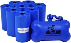 Downtown Pet Supply 180 Count Dog Poop Bags Refills with Leash Clip and Bone Bag Dispenser, Blue - Dog Waste Bags Unscented and Leak-Proof with Dog Poop Bag Dispenser - 12.5 x 8.5"