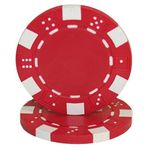 Brybelly 50 Red Clay Composite Striped Dice 11.5 Gram Poker Chips