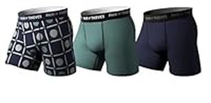 Pair of Thieves Super Fit Underwear for Men Pack - 2 & 3 Pack Boxer Briefs - AMZ Exclusive, Dot Navy/Green, L