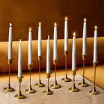 LampLust Flameless Taper Candles, Realistic 3D Flame with Wick, 9 Inch, 10 Pack, White Real Wax, Flickering LED Candles, Remote & Batteries Included, Home Decor, Mantel & Wedding Centerpieces