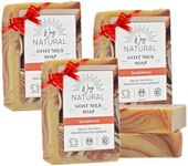 Goat Milk Soap Bars, Sandalwood - Gifts/Bulk (5 Natural Soaps) - Gentle, No Dyes, Real Goat Milk Bar Soap for Men & Women - Hand & Body Soap Bars, Organic Goat Soap (Large, 5oz) - Sandalwood Soap Bars