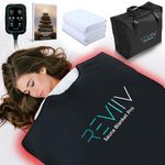 REVIIV Far Infrared Sauna Blanket with Bonus Cotton Insert Towel - V3.0 Major Upgrades! Portable Sauna Infrared for Detoxification and Recovery - 85-185℉ Temp Range Sauna Blanket Infrared (Black Pro)