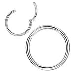 1pc Surgical Steel Piercing Ring for Nose Septum Cartilage Helix Tragus Conch Rook Daith Lobe 20g-18g-16g-14g-12g-10g 5mm-6mm-7mm-8mm-9mm-10mm-11mm-12mm-14mm-16mm Silver/Gold/Rose Gold/Black/Rainbow, Metal