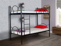 Metallika Milan Single Size Metal Bunk Bed (Finish - Dark Black) by FurnitureKraft