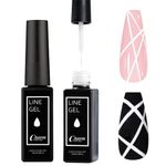 Gel Nail Polish Liner White Nail Gel Polish 10ml Nail Liner Painted Gel Polish Thin Brush For French Tip Manicure Nail Art Soak Off UV/LED for Painting Drawing Swirl Nails Home DIY Nail Salon (White)