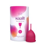 Saalt Teen Menstrual Cup - Best Sensitive Reusable Cup - Wear for 12 Hours - Tampon and Pad Alternative (Wild Rose)