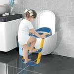 Training Potty for Toddlers,Acotsun Potty Seat with Steps Ladder for Boys and Girls,Baby Toddler,Kid Children Toilet Training Seat Chair with Handles(Blue Yellow)